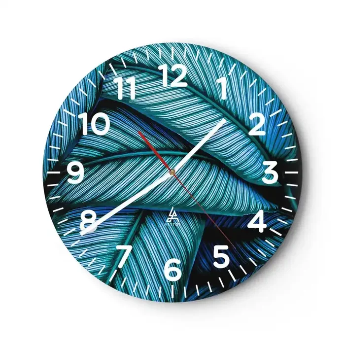 Reloj de pared – Reloj de vidrio – Líneas de vida – 30×30 cm