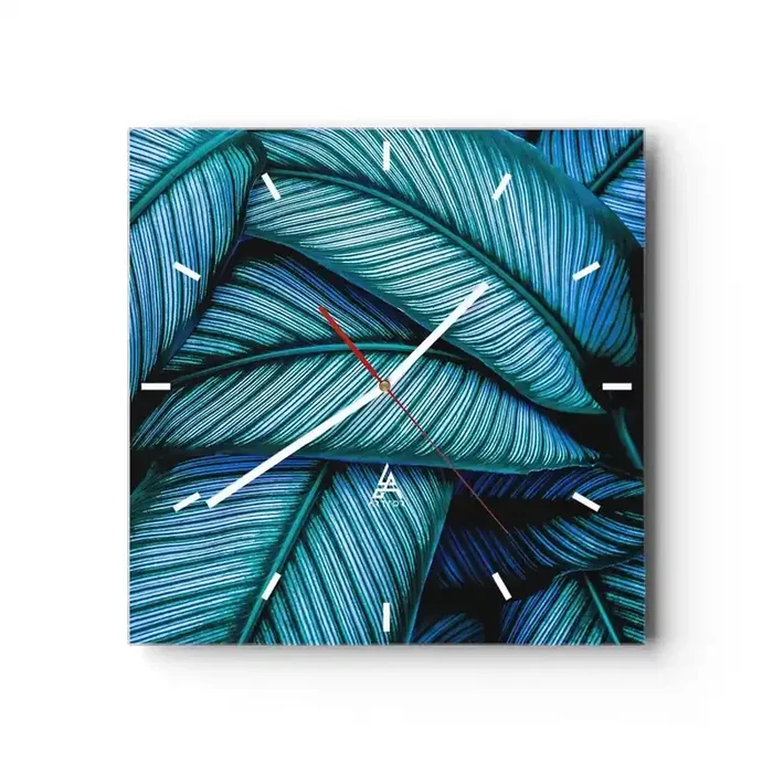 Reloj de pared – Reloj de vidrio – Líneas de vida – 40×40 cm
