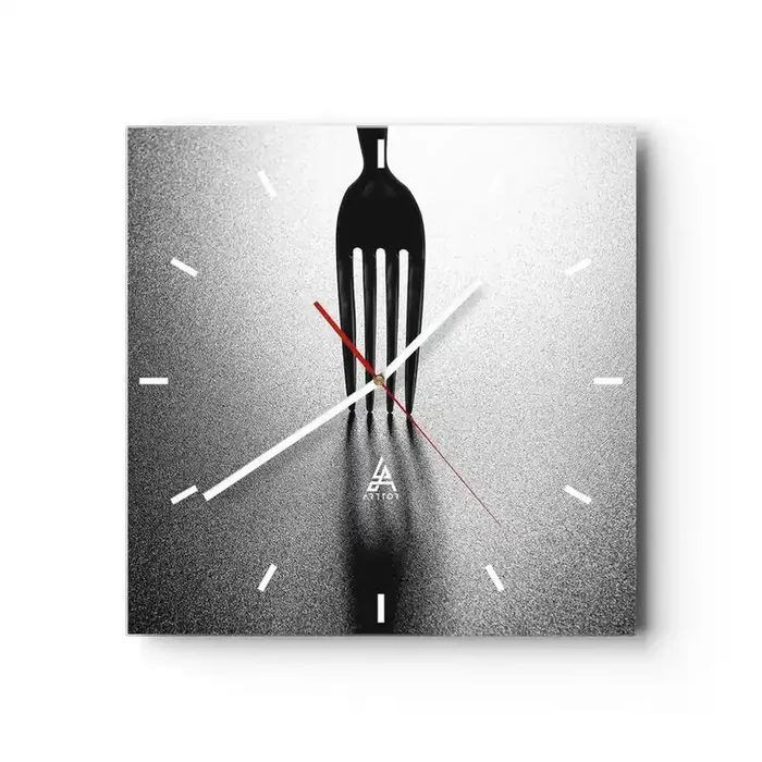 Reloj de pared – Reloj de vidrio – Luz y sombra – 40×40 cm