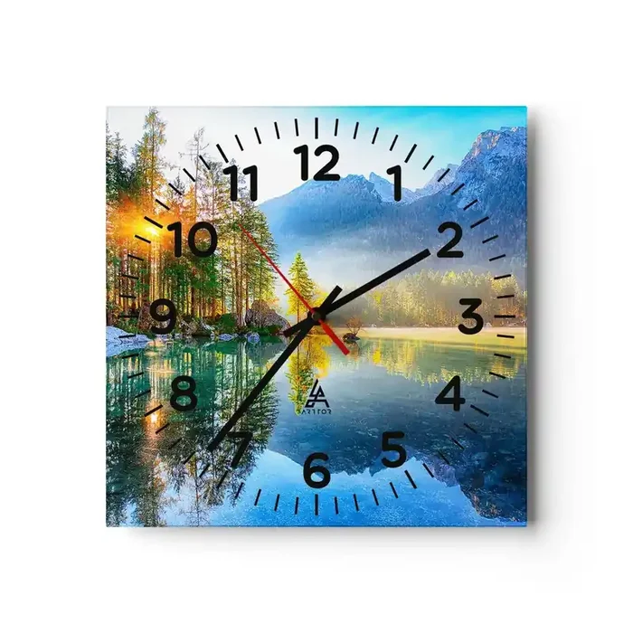 Reloj de pared – Reloj de vidrio – Majestuosidad y dulzura – 30×30 cm