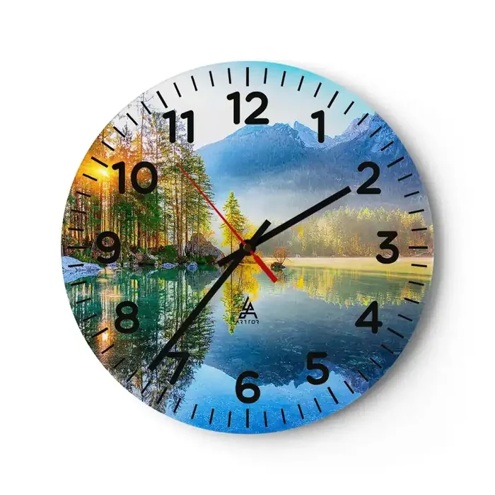 Reloj de pared – Reloj de vidrio – Majestuosidad y dulzura – 40×40 cm