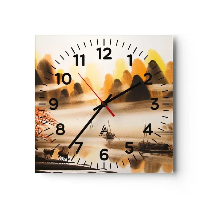 Reloj de pared – Reloj de vidrio – Más allá del Lejano Oriente – 40×40 cm
