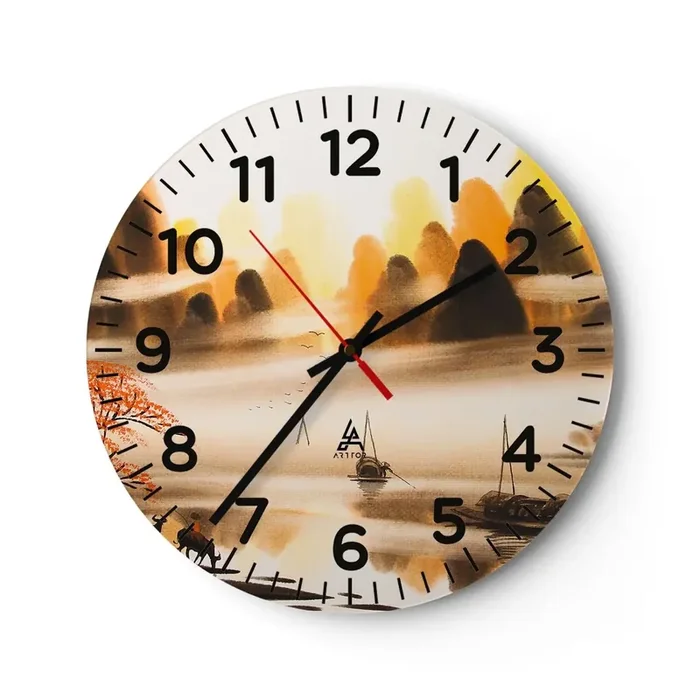 Reloj de pared – Reloj de vidrio – Más allá del Lejano Oriente – 40×40 cm