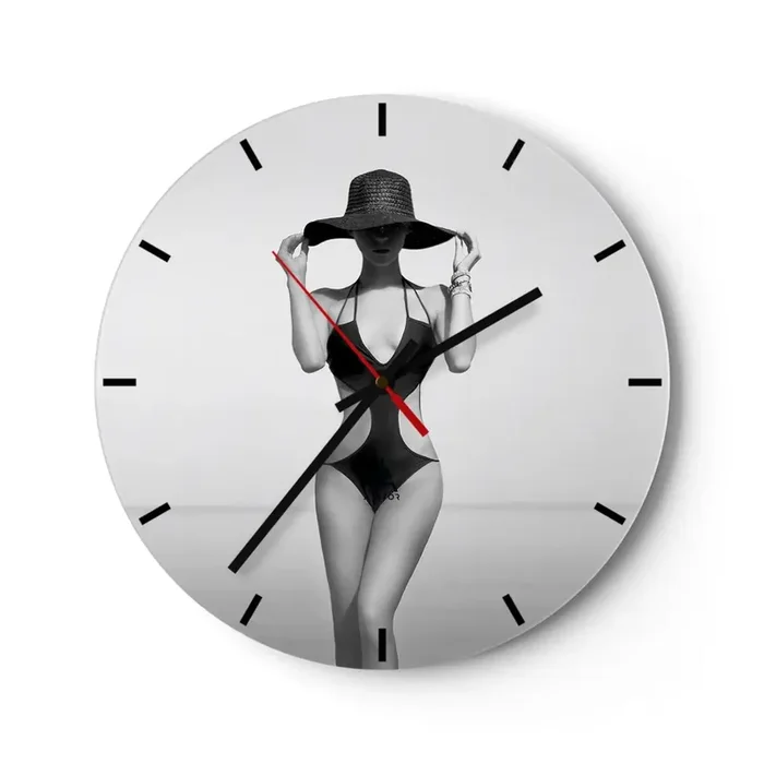 Reloj de pared – Reloj de vidrio – Mi nombre es Elegancia – 40×40 cm