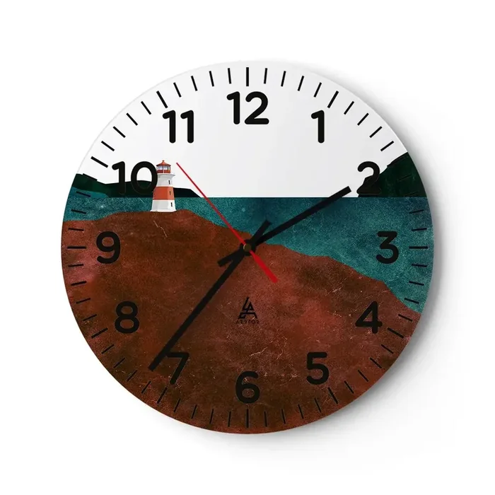 Reloj de pared – Reloj de vidrio – Mirando al mar – 30×30 cm
