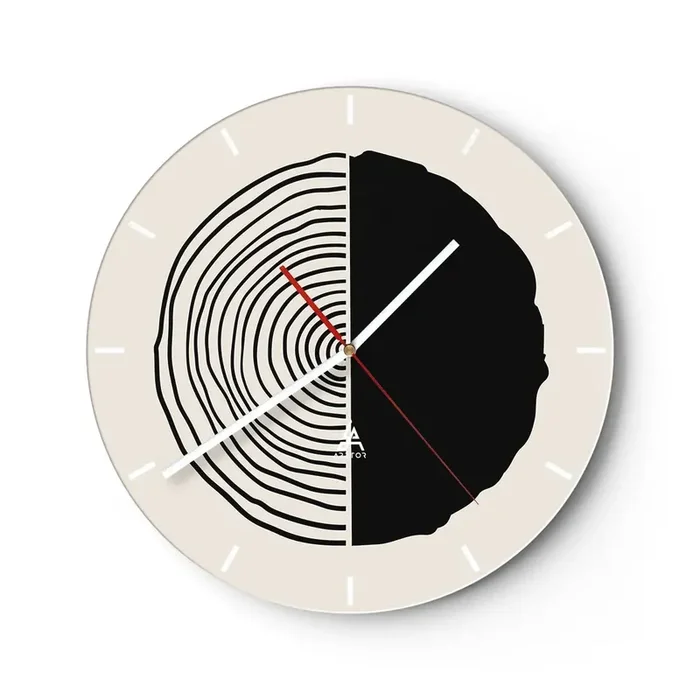 Reloj de pared – Reloj de vidrio – Mitad y mitad – 40×40 cm