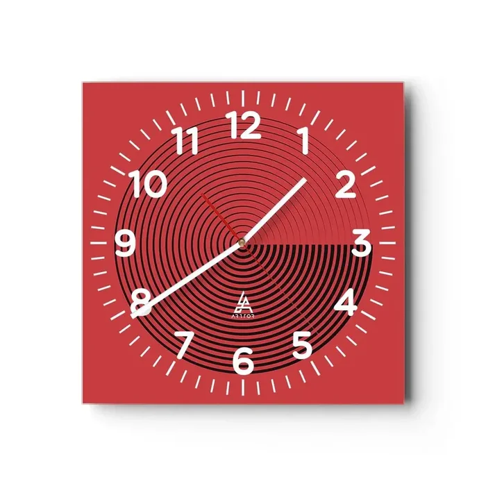 Reloj de pared – Reloj de vidrio – Movimiento circular – 30×30 cm