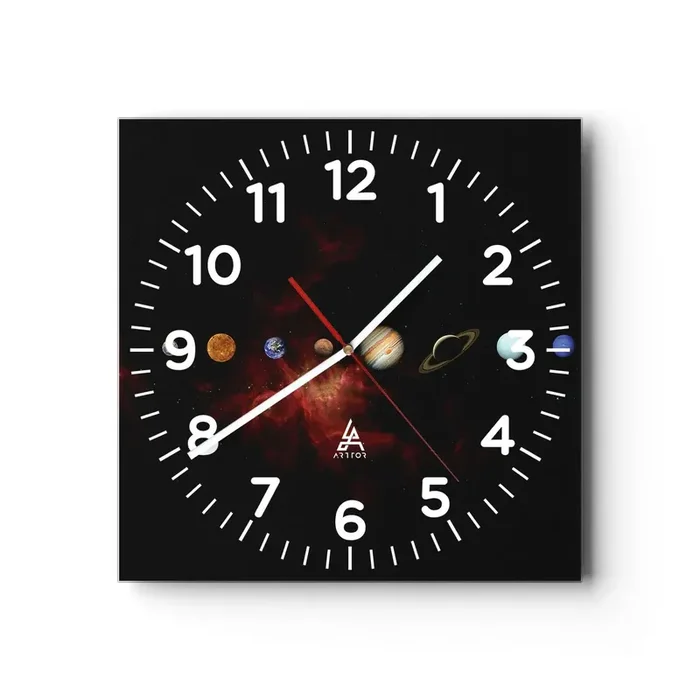 Reloj de pared – Reloj de vidrio – Nuestro barrio – 40×40 cm
