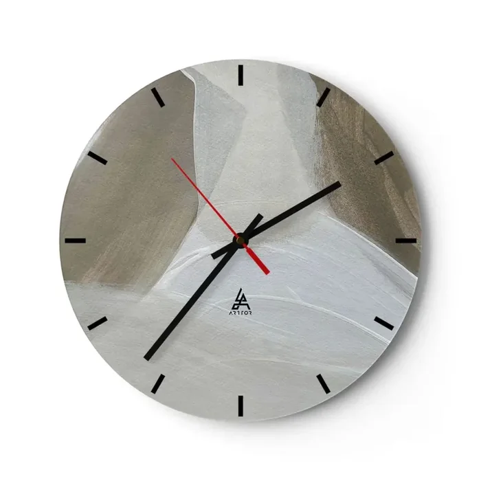 Reloj de pared – Reloj de vidrio – Ola de blanco – 40×40 cm