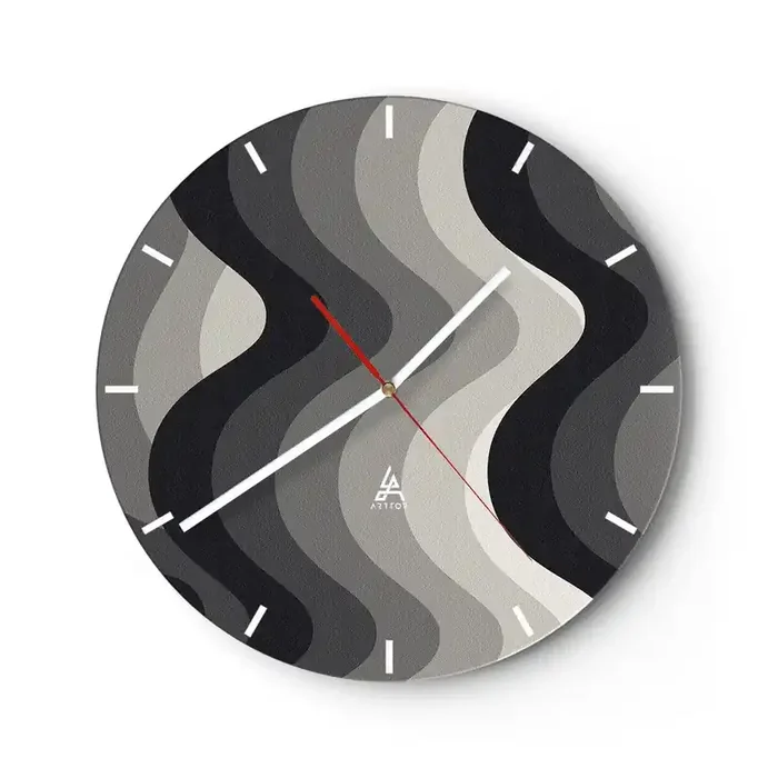 Reloj de pared – Reloj de vidrio – Ola tras ola – 40×40 cm