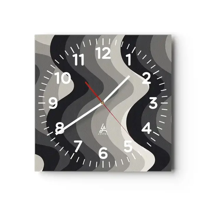 Reloj de pared – Reloj de vidrio – Ola tras ola – 40×40 cm