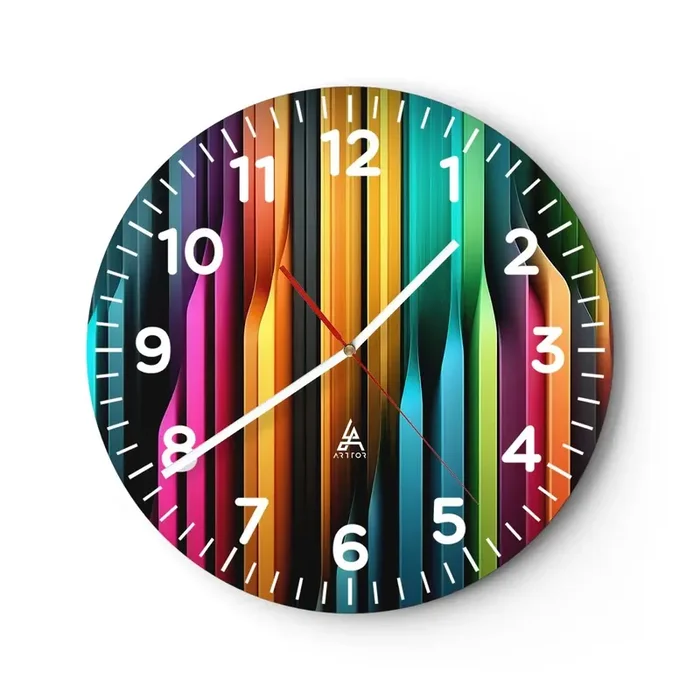Reloj de pared – Reloj de vidrio – Órgano luminoso – 30×30 cm