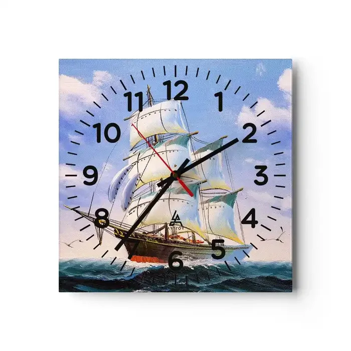 Reloj de pared – Reloj de vidrio – Orgulloso con el viento – 40×40 cm