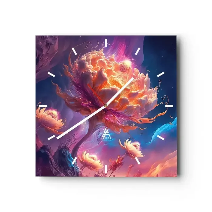 Reloj de pared – Reloj de vidrio – Otro mundo – 40×40 cm