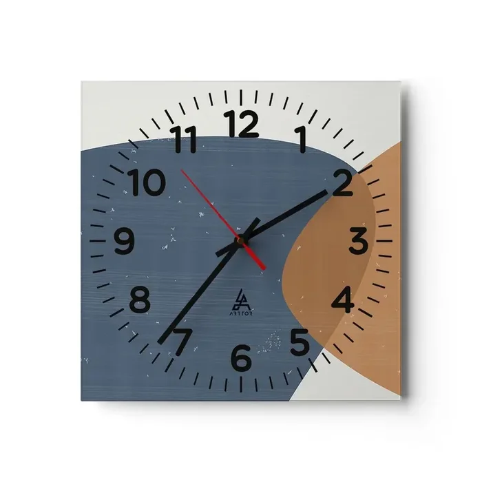 Reloj de pared – Reloj de vidrio – Óvalos e influencias – 30×30 cm