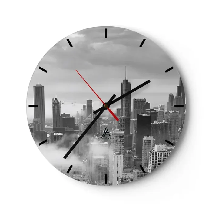Reloj de pared – Reloj de vidrio – Paisaje americano – 40×40 cm