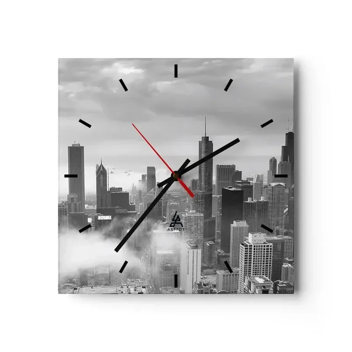 Reloj de pared – Reloj de vidrio – Paisaje americano – 40×40 cm