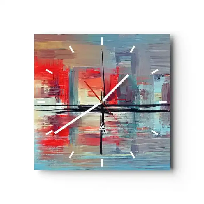 Reloj de pared – Reloj de vidrio – Paisaje en una dimensión desconocida – 40×40 cm