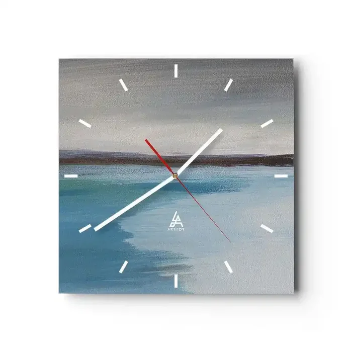 Reloj de pared – Reloj de vidrio – Paisaje horizontal – 40×40 cm