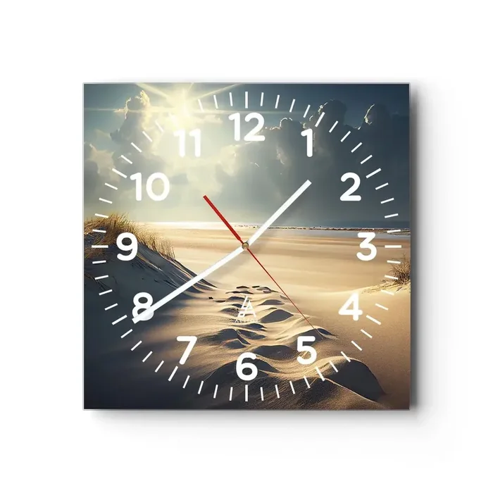 Reloj de pared – Reloj de vidrio – Paisaje tranquilizador – 30×30 cm