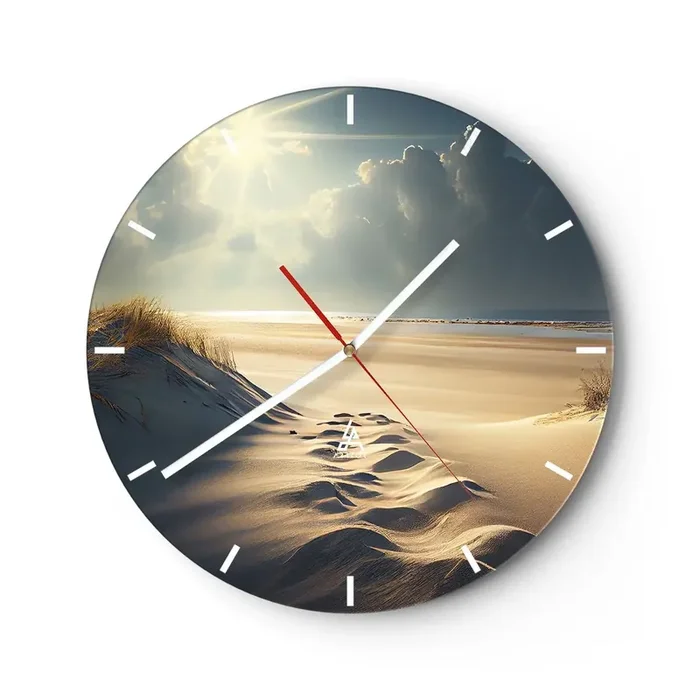 Reloj de pared – Reloj de vidrio – Paisaje tranquilizador – 40×40 cm