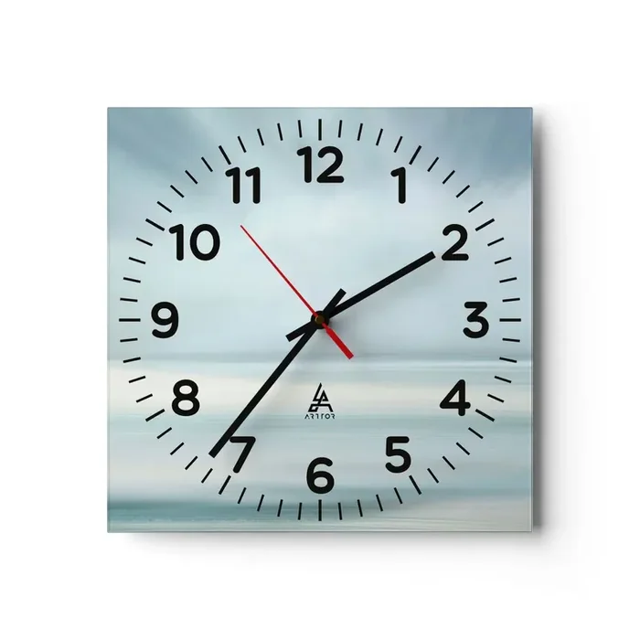 Reloj de pared – Reloj de vidrio – Paz hasta el horizonte – 30×30 cm