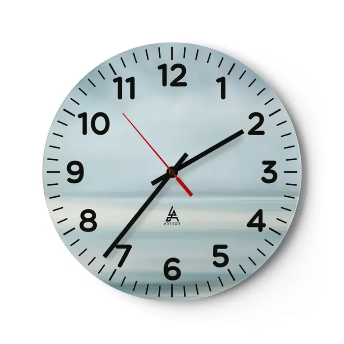 Reloj de pared – Reloj de vidrio – Paz hasta el horizonte – 40×40 cm