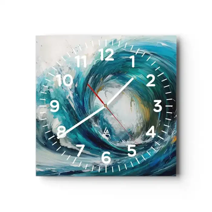 Reloj de pared – Reloj de vidrio – Portal marino – 30×30 cm