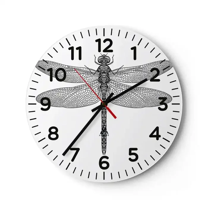 Reloj de pared – Reloj de vidrio – Precisión de la naturaleza – 30×30 cm