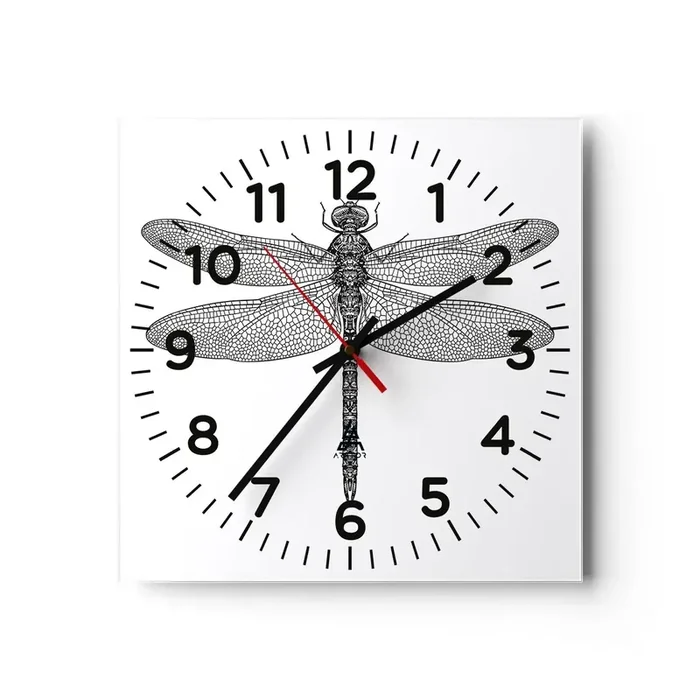 Reloj de pared – Reloj de vidrio – Precisión de la naturaleza – 30×30 cm
