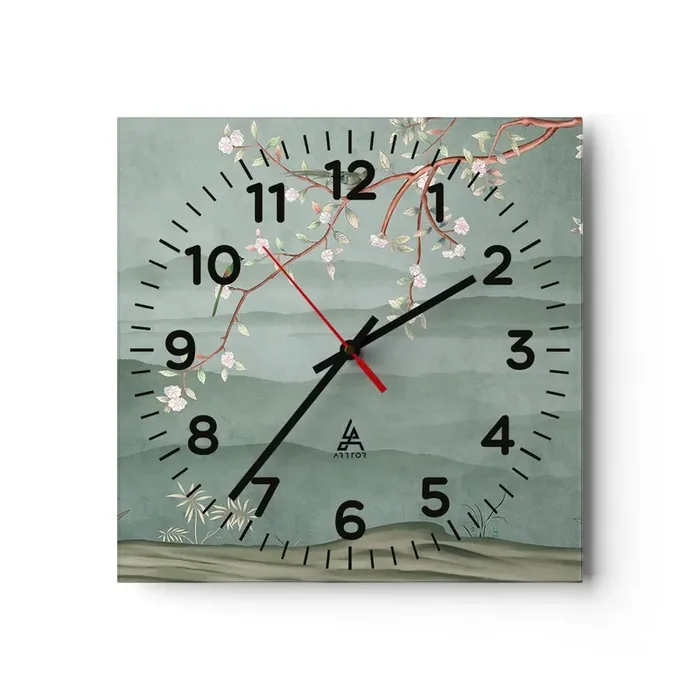 Reloj de pared – Reloj de vidrio – Primavera, ah, eres tú – 30×30 cm