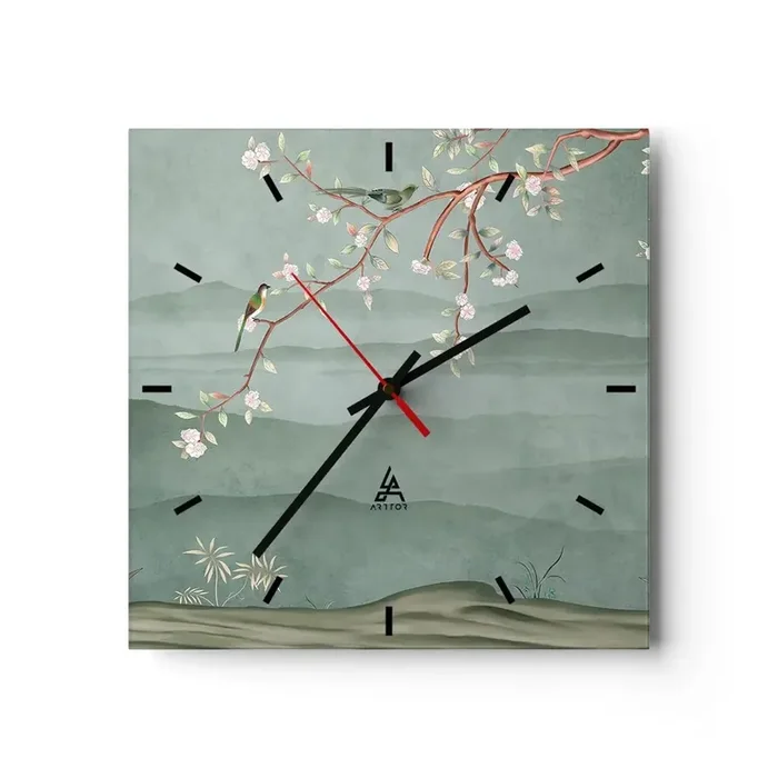 Reloj de pared – Reloj de vidrio – Primavera, ah, eres tú – 40×40 cm