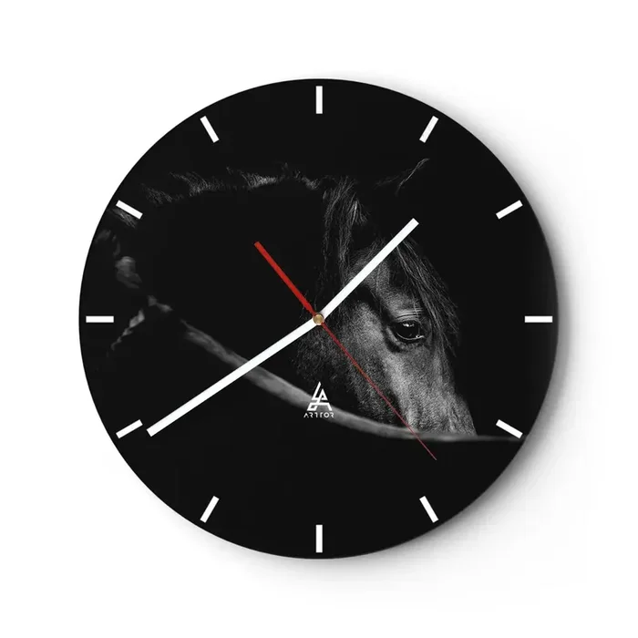 Reloj de pared – Reloj de vidrio – Príncipe negro – 40×40 cm