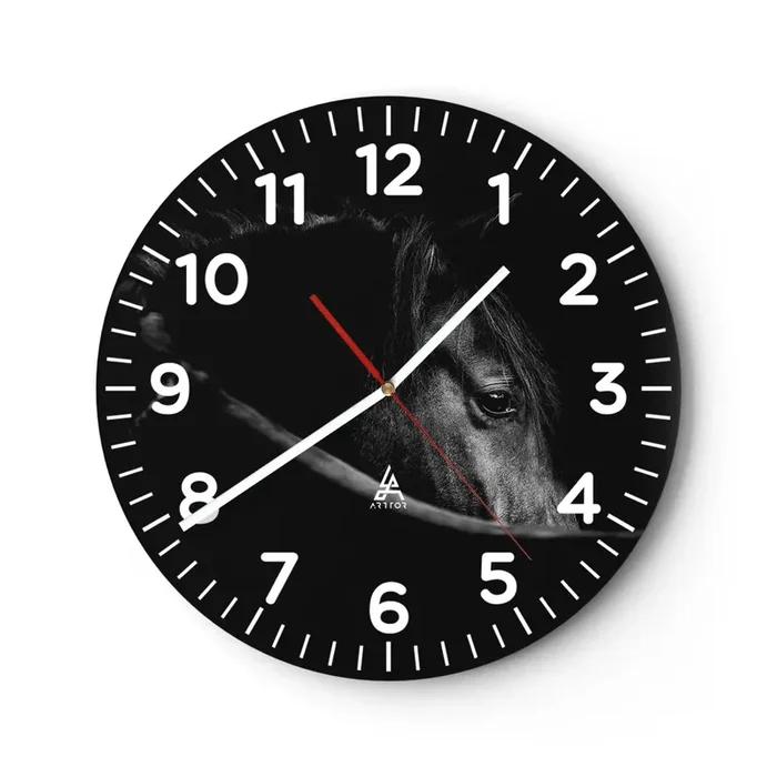 Reloj de pared – Reloj de vidrio – Príncipe negro – 40×40 cm
