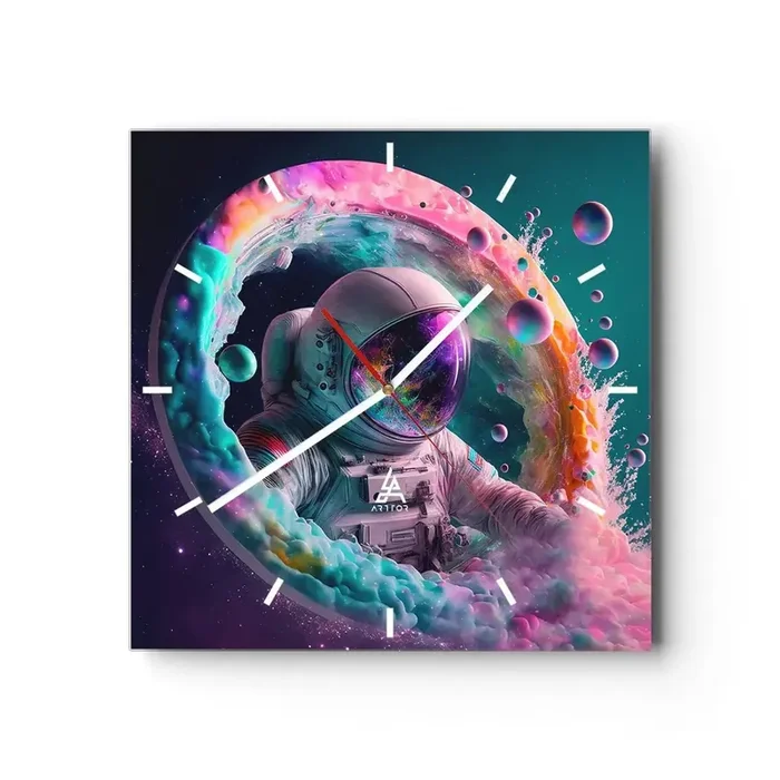 Reloj de pared – Reloj de vidrio – Puerta estelar – 40×40 cm