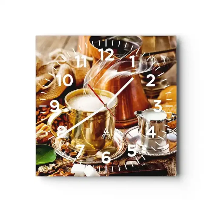 Reloj de pared – Reloj de vidrio – Que tengas un buen día – 40×40 cm