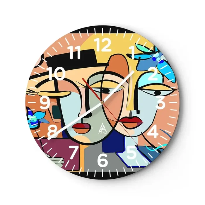 Reloj de pared – Reloj de vidrio – Randez vous de Picasso – 30×30 cm