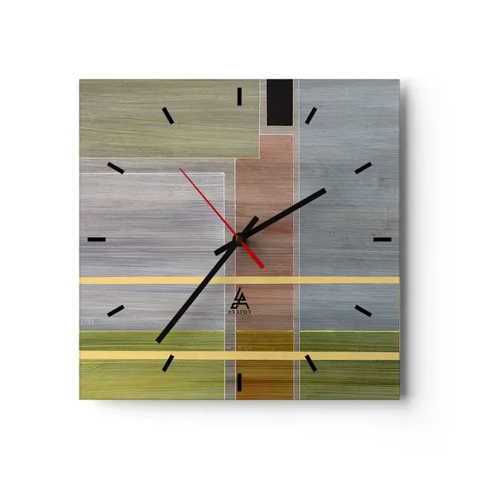 Reloj de pared – Reloj de vidrio – Recto y tranquilo – 40×40 cm