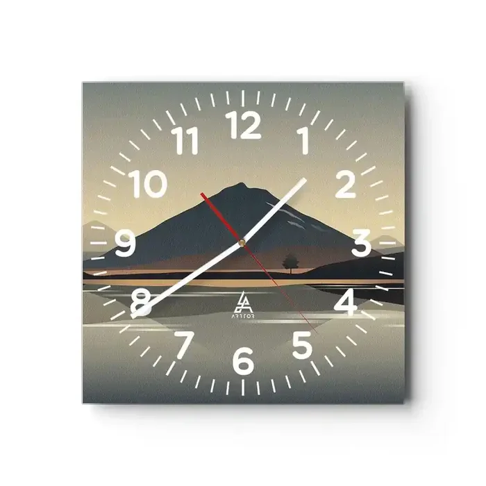 Reloj de pared – Reloj de vidrio – Reflejo de espejo – 30×30 cm