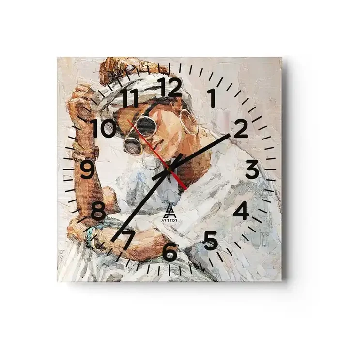 Reloj de pared – Reloj de vidrio – Retrato a pleno sol – 30×30 cm