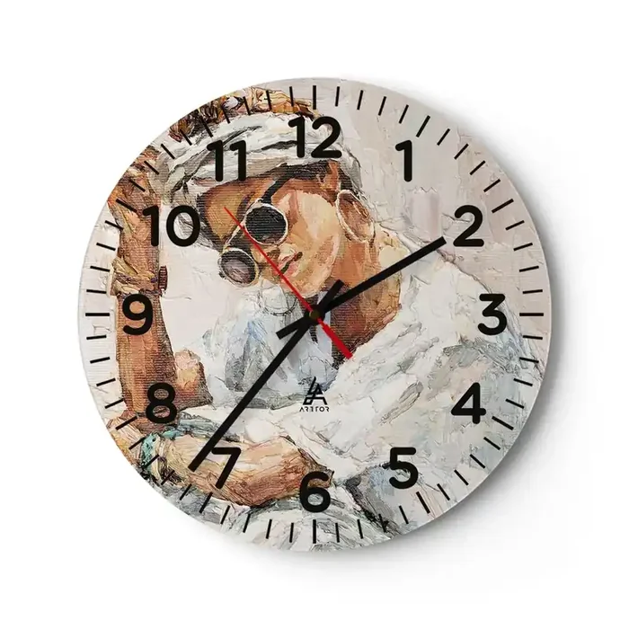 Reloj de pared – Reloj de vidrio – Retrato a pleno sol – 40×40 cm