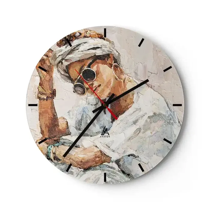 Reloj de pared – Reloj de vidrio – Retrato a pleno sol – 40×40 cm