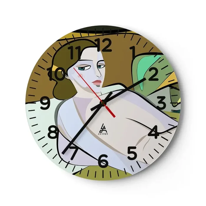 Reloj de pared – Reloj de vidrio – Retrato íntimo – 30×30 cm