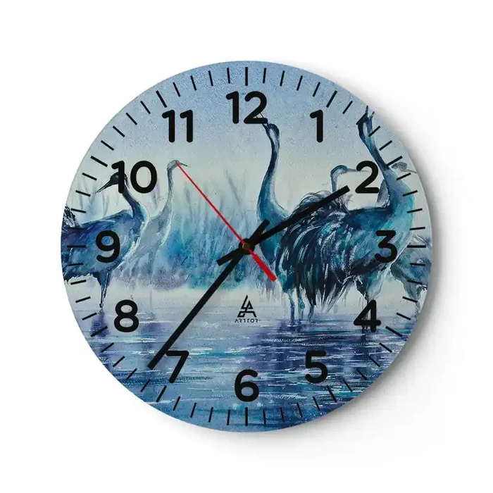Reloj de pared – Reloj de vidrio – Reunión matinal – 40×40 cm