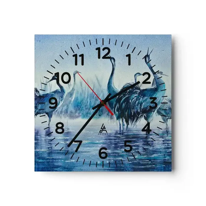Reloj de pared – Reloj de vidrio – Reunión matinal – 40×40 cm