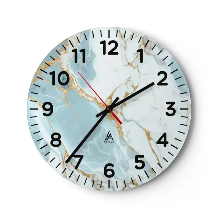 Reloj de pared – Reloj de vidrio – Riqueza en la piedra – 30×30 cm