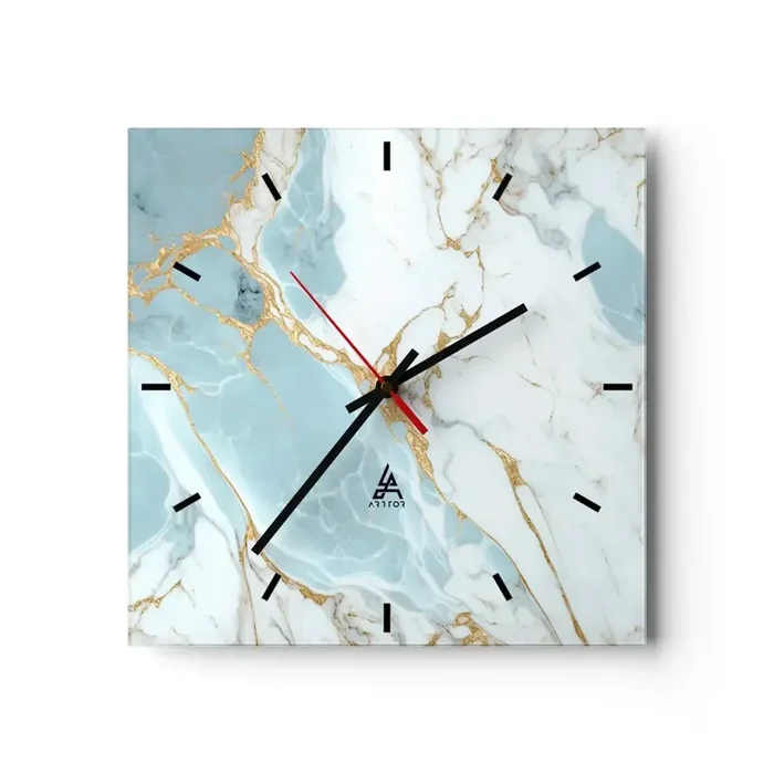 Reloj de pared – Reloj de vidrio – Riqueza en la piedra – 40×40 cm