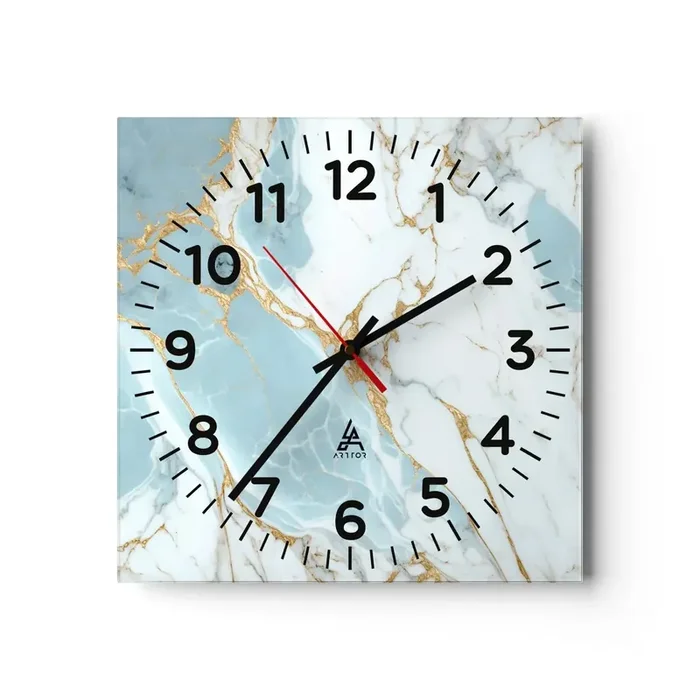 Reloj de pared – Reloj de vidrio – Riqueza en la piedra – 40×40 cm