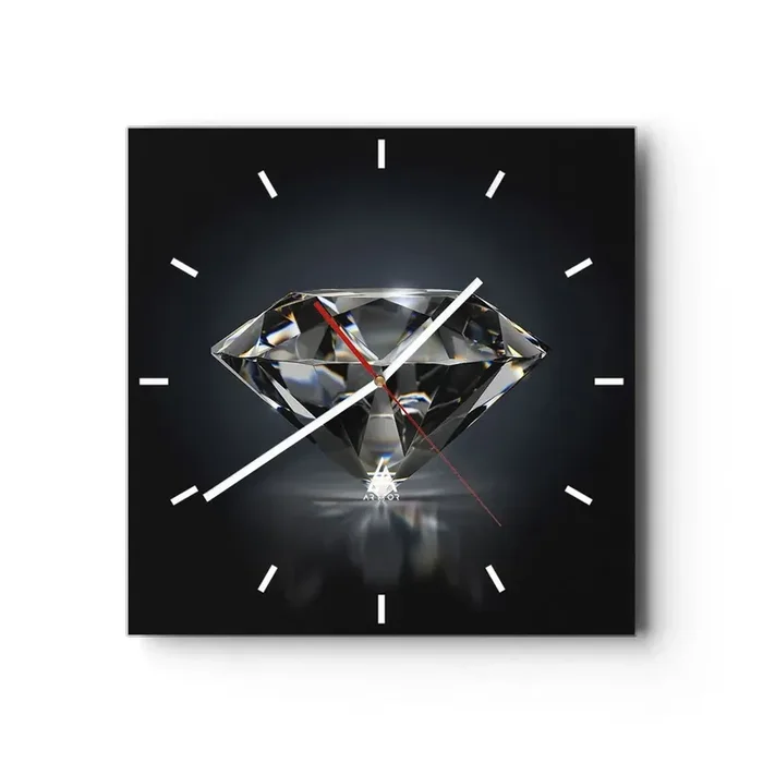 Reloj de pared – Reloj de vidrio – Riqueza y belleza – 40×40 cm