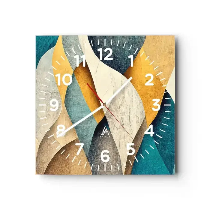 Reloj de pared – Reloj de vidrio – Ritmo y ondulación – 30×30 cm